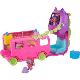 تصویر مجموعه بازی اتوبوس جشن فوق‌العاده گربه‌ای گابی برند gabby's dollhouse Gabby'S Dollhouse Cat-Errific Purrfect Party Bus Playset