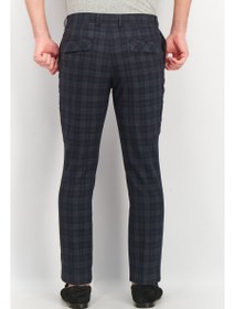 تصویر شلوار کتان مردانه با طرح چهارخانه، آبی الکتریکی برند selected Men Regular Fit Plaid Dress Pants, Electric Blue