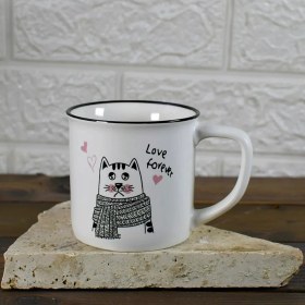 تصویر ماگ سرامیکی طرح گربه 