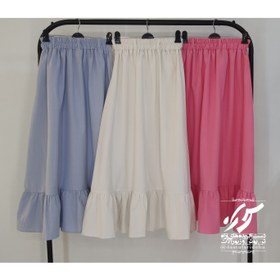 تصویر دامن چمان - زرشکی Linen skirt