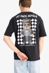 تصویر تی شرت مردانه مشکی دفکتو 