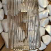 تصویر بانکه شیشه ای درب چوبی - سایز۳ 