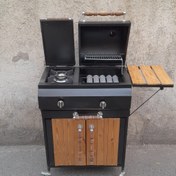 تصویر باربیکیو کامل ۷۰ سانتی دوگانه با کابینت و پلوپز 