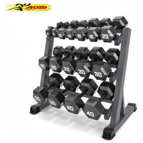 تصویر رک دمبل 3 طبقه خانگی Dumbbell rack 