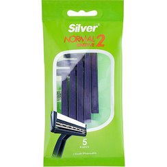 تصویر خودتراش مدل نرمال تو سنسیتیو بسته 5 عددی سیلور Silver Normal 2 Sensitive Shave Blade Pack Of 5