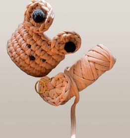 تصویر سبد تریکو بافتنی مدل خرسی 