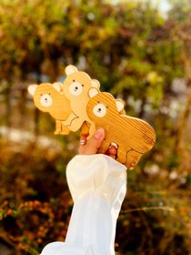 تصویر خرس دکوری چوبی پوتوس برای اتاق کودک - خودرنگ ا decorative wooden bear decorative wooden bear