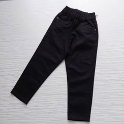 تصویر شلوار کتان کمر کش راسته مشکی - قد 