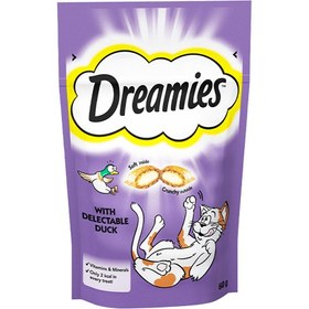 تصویر تشویقی مغزدار گربه با طعم اردک dreamies 