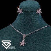 تصویر نیم ست فانتزی نقره زنانه طرح لاکپشت وقلب کد760 