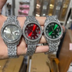 تصویر ساعت زنانه فول نگین مدل رولکس ،ساعت نگین دار مدل رولکسکد ۵۳۸۹۰ - مشکی Rolex