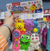 تصویر ست جغجغه 6 تایی نوزاد طرح ABC و حیوانات 