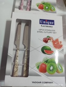 تصویر کارد میوه خوری ۱۲ تایی یونیک Unique stainless steel cutlery, 12 cloths