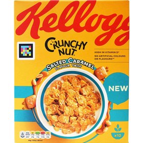 تصویر غلات صبحانه کرانچی نات Crunchy Nut کارامل نمکی کلاگز Kelloggs حجم 375 گرم 