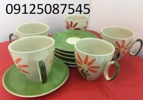 تصویر فنجان نعلبکی چایخوری دوریکا طرح قاصدک cup and saucer dorika