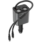 تصویر شارژر فندکی خودرو گرین لاین مولتی‌پورت ۹۰W – مشکی 