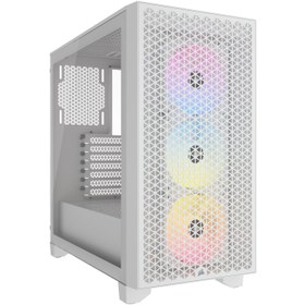 تصویر کیس کامپیوتر کورسیر مدل 3000D RGB AIRFLOW White Corsair 3000D RGB AIRFLOW White Mid Tower Computer Case