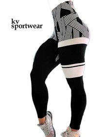 تصویر لگ کمر پهن ورزشی زنانه سابلی کد 005 Sabley womens sports wide waist leggings code 005