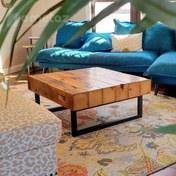 تصویر میز جلو مبلی چوبی مدل HT1813 با پایه فلزی 