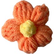 تصویر گل بافتنی کد R-23 | خرج‌کار تزئینی لباس و اکسسوری با نخ درجه‌یک 