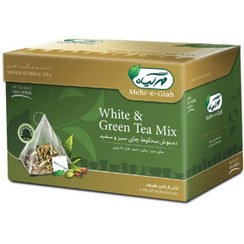تصویر دمنوش مخلوط چای سبز و سفید مهرگیاه 