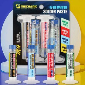 تصویر خمیر قلع سرنگی 20 گرمی ست کامل 4عددی مکانیک Mechanic M4 