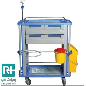 تصویر ترالی حمل دارو تمام ABS کشو مینی All ABS medicine trolley with mini drawer