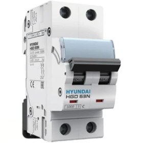 تصویر فیوز مینیاتوری دو پل 50 آمپر هیوندای HYUNDAI Miniature Circuit Breaker HGD CLASS B - 63AF-B (HGD63N/H)