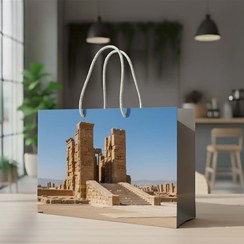 تصویر ساک دستی گلاسه ، ارتفاع 36 عرض 44 عطف 10 