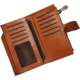 تصویر کیف پول اسپرت دستی چرم طبیعی کد ۵۲۹ - مشکی Natural leather sport hand wallet code 529