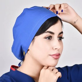 تصویر کلاه جراحی ساده آبی استخری 