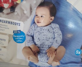 تصویر بادی نوزاد تمام نخ مناسب 0 تا 6 ماهه All-yarn baby body suitable for 0 to 6 months