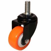 تصویر چرخ جابجایی گردان نارنجی پایه مشکی 