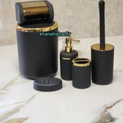 تصویر ست بهداشتی اقتصادی اطلس الیت مشکی طلایی 