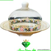 تصویر کیک خوری درب دار مدل مینا کریستال سازان شیری رنگ کد K1268-M 