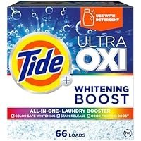 تصویر افزایش سفید کننده Tide Ultra Oxi ، همه در یک تقویت کننده لباسشویی ، سفید کردن رنگ ، رنگ آمیزی رنگ ، لکه و بوی ، 66 بار ، 57 اونس Tide Ultra Oxi Whitening Boost, All in One Laundry Booster, Color Safe Whitening, Stain and Odor Fighter, 66 Loads, 57 oz