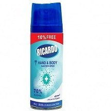 تصویر اسپری ضدعفونی کننده دست 150میل ریکاردو Ricardo Disinfectant Anti Bacterial Spray 150ml