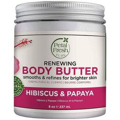 تصویر کره بدن پتال فرش با رایحه پاپایا و گل ختمی Petal Fresh Renewing Body Butter Hibiscus Papaya 