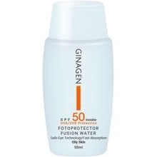 تصویر کرم ضد آفتاب ژیناژن بی رنگ مناسب پوست چرب SPF50 Ginagen sunscreen invisible full coverage for oily skin SPF50 cream 50ml