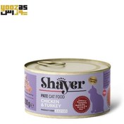 تصویر کنسرو گربه شایر طعم مرغ و بوقلمون وزن 200 گرم Shayer Chicken & Turkey Pate Food For Cats 200g