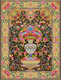 تصویر خرید نخ و نقشه فرش تمام ابریشم قالیچه نفیس سه متری کد j-494 | شهریار نوین 