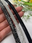 تصویر نوار نگین سوارسکی نقره ای 