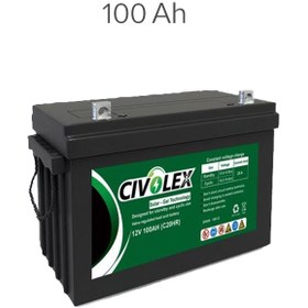 تصویر باتری 100 آمپر ساعت 12 ولت دیپ سایکل ژل برند سیوولکس Solar Battery 100Ah Civolex Deep Cycle GEL