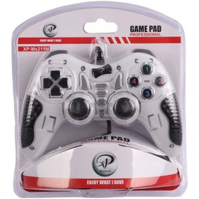 تصویر دسته بازی تکی حرفه ای XP-MX215M - آبی Gamepad Professional Double Shock Controller