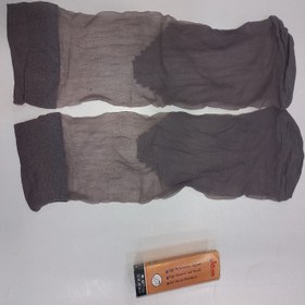 تصویر جوراب شیشه ای قهوه ای تیره دو ربع زنانه کف دار سماء ضخامت 1/10 - قهوه ای تیره Dark brown two-quarter women's glass socks with Sama foam, thickness 1/10