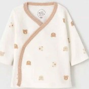 تصویر بلوز مانتویی نوزادی طرح خرس کارامل نیلی nili 