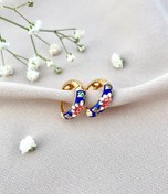 تصویر گوشواره حلقه‌ای میناکاری 