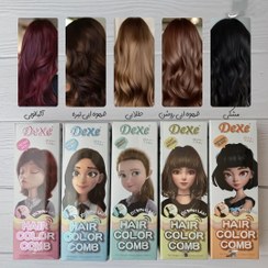 تصویر شامپو رنگ مو دکسی گیاهی حجم ۲۰۰ میل مشکی شانه دار 