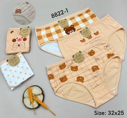 تصویر شورت دخترانه عروسکی نخی سایز بزرگ طرح گل و آلبالو 