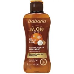 تصویر روغن برنز کننده اسپانیایی باباریا Babaria GLOW-EFFECT OIL شاین دار 100 میل 